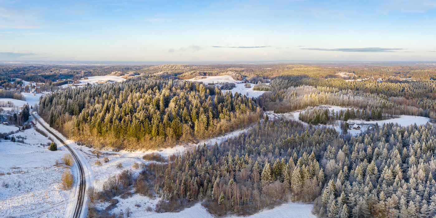 Suur Munamägi, the highest hill in Estonia in winter time.