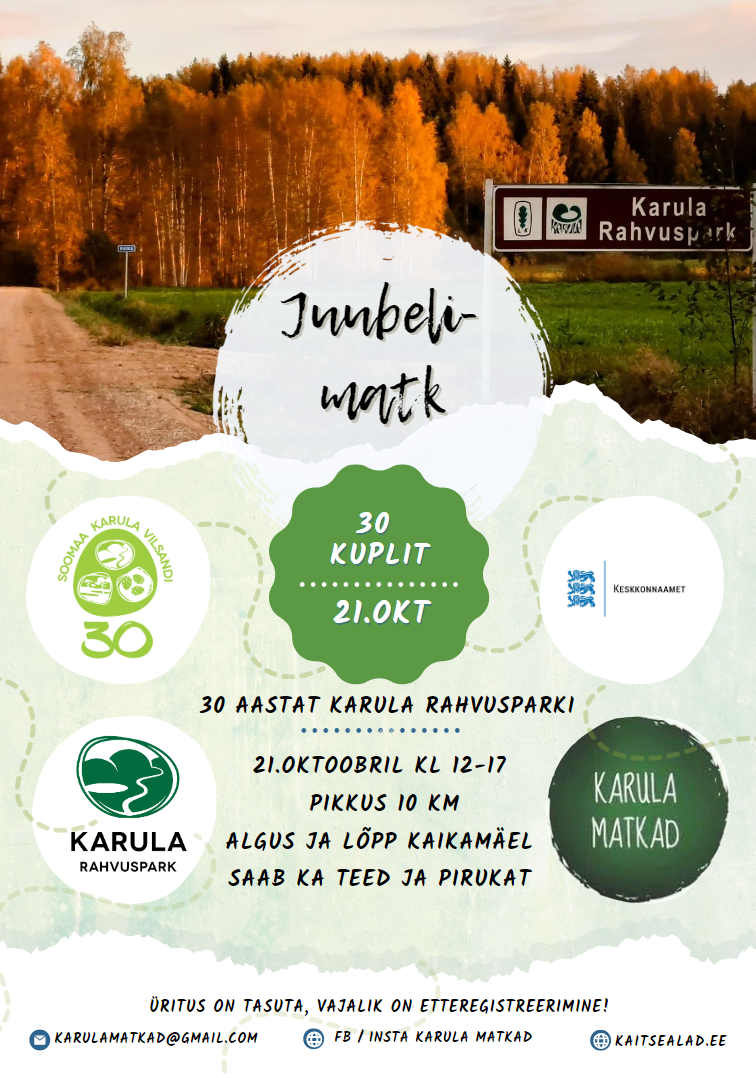 Karula 30 kupli matka kuulutus kuldse sügise fotoga