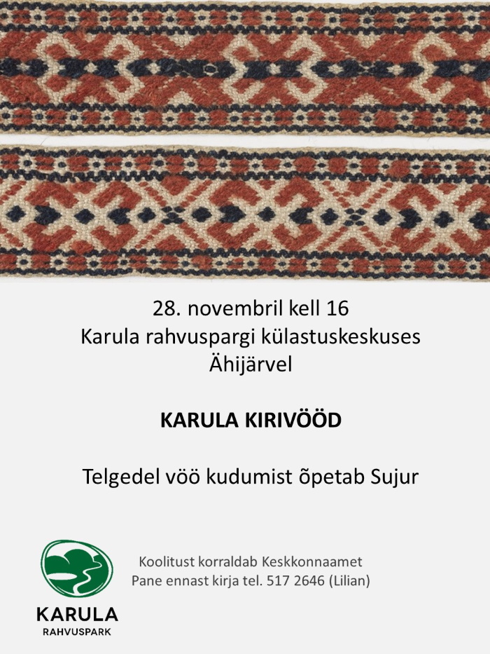 Kirivööde kudumise koolituse plakat