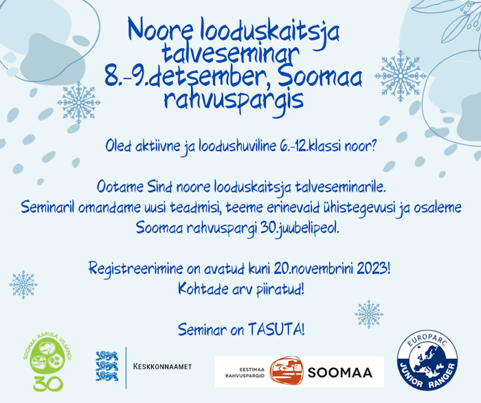 Noore looduskaitsja talveseminari kutse.