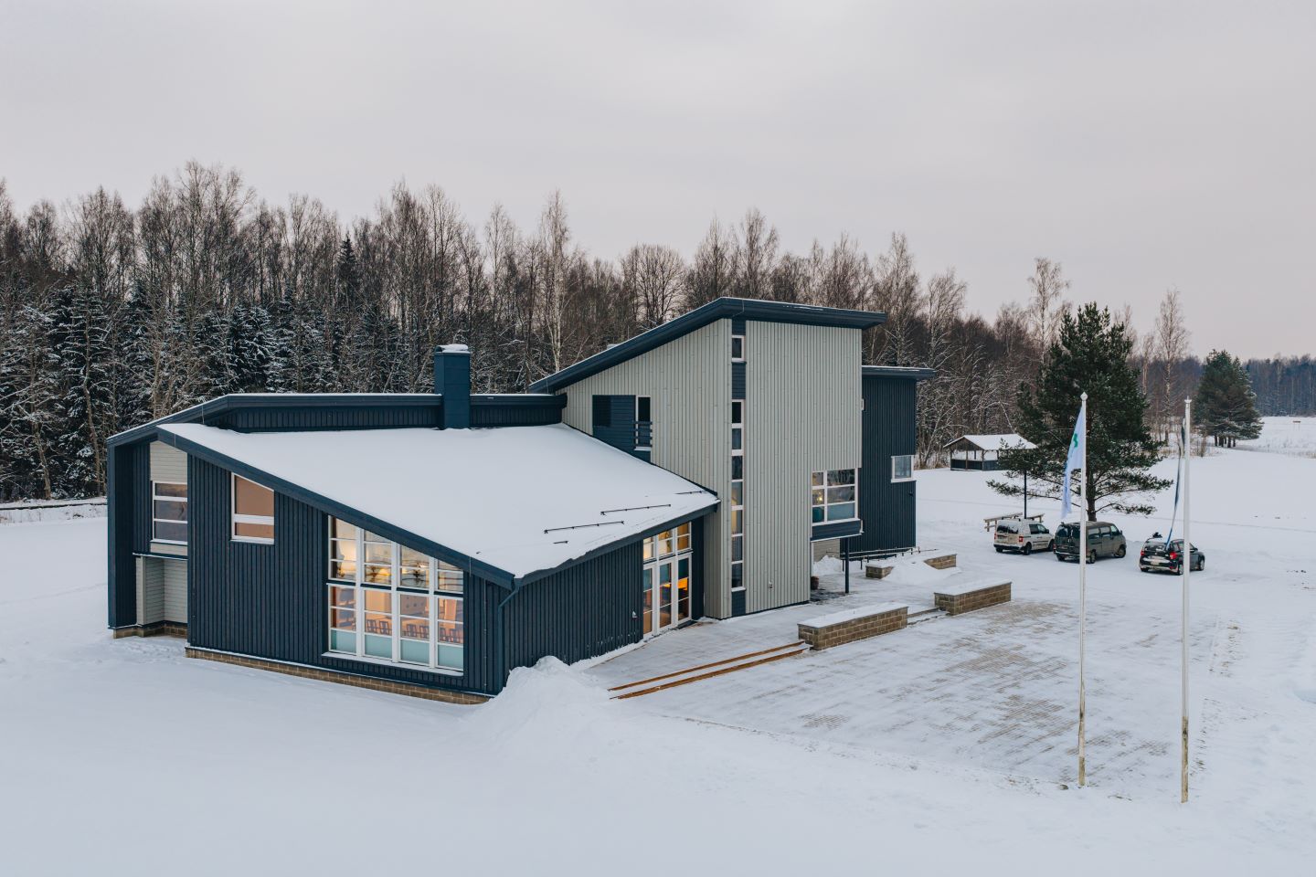 Talvine vaade Soomaa külastuskeskusele 